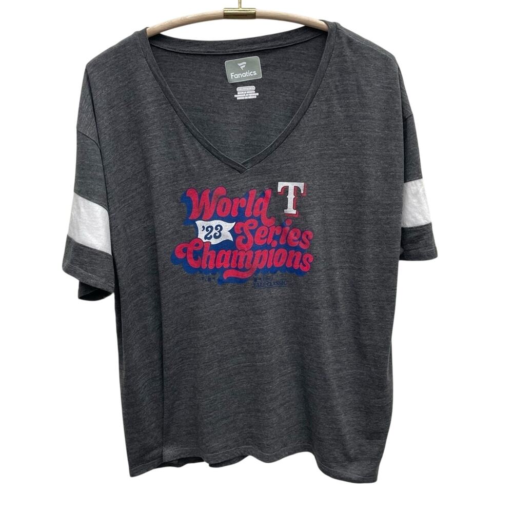 Texas Rangers Fanatics Women’s 2023 World Series Tee Size 3XL